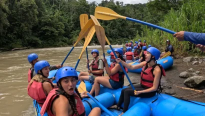 Students rafting.