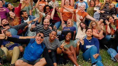 A group of Global Work staff happily posing.