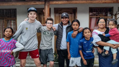 A group of high school student travelers on a homestay in Costa Rica enjoying one of Global Works many Spanish language immersion teen travel programs.